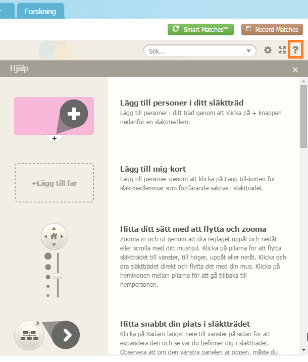 Besök hjälpsektionen (klicka för större bild). Besök hjälpsektionen (klicka för större bild).