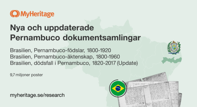 MyHeritage släpper miljoner exklusiva historiska dokument från Pernambuco, Brasilien