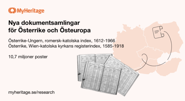 MyHeritage släpper två dokumentsamlingar från Österrike och Östeuropa