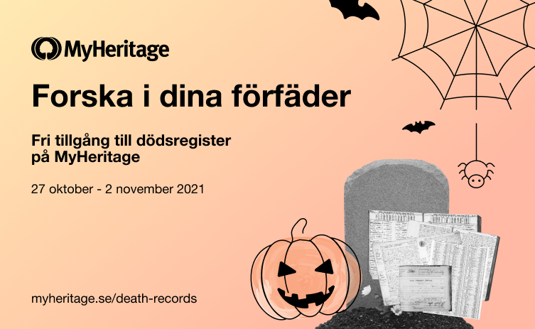 Fira Halloween med gratis dödsregister på MyHeritage
