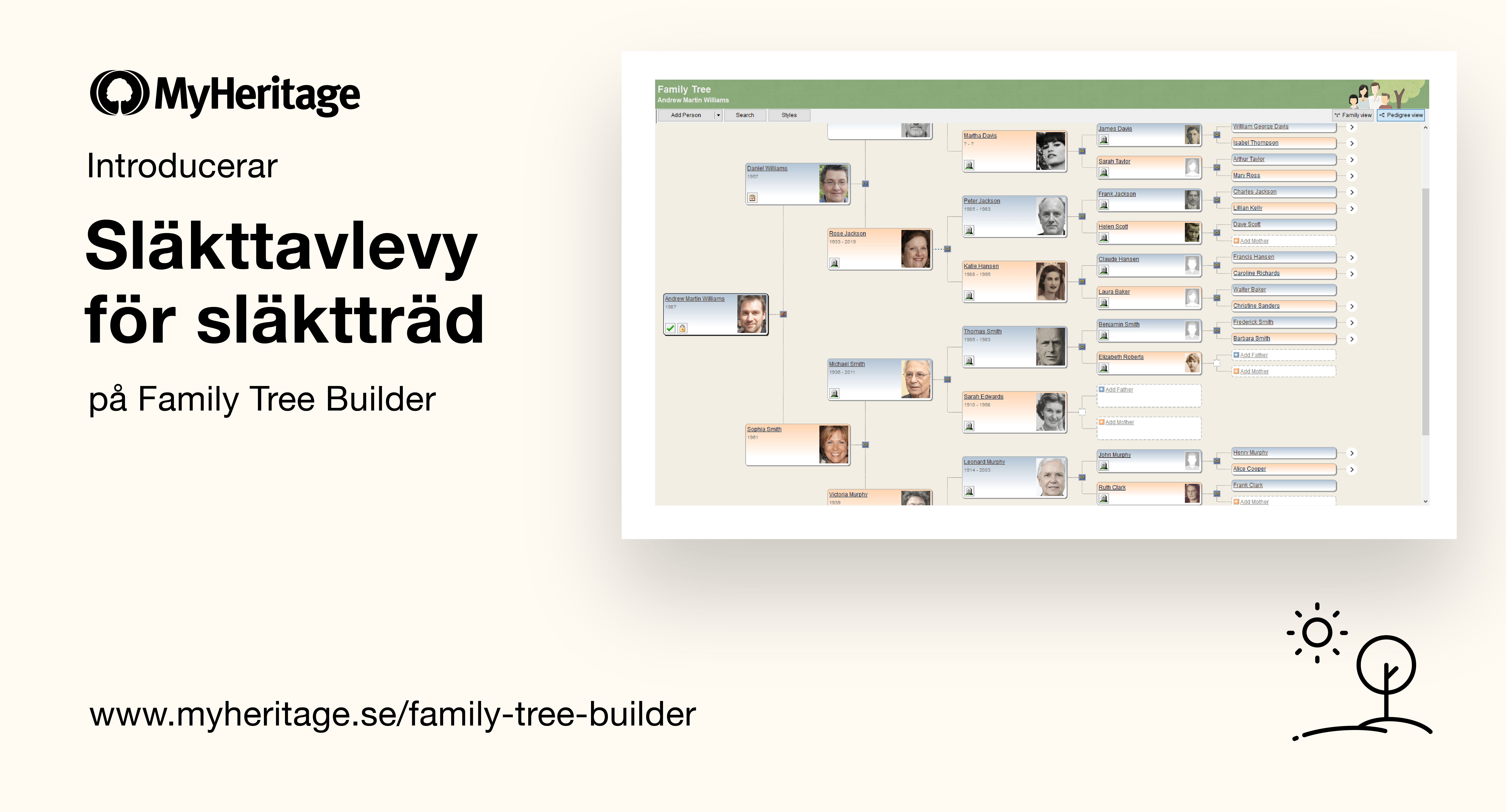Släkttavlevyn är nu tillgänglig på Family Tree Builder