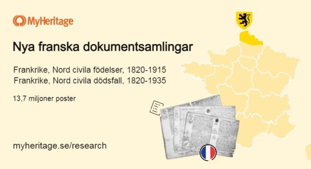 MyHeritage släpper två franska historiska dokumentsamlingar: Nord civila födelse- och dödsregister
