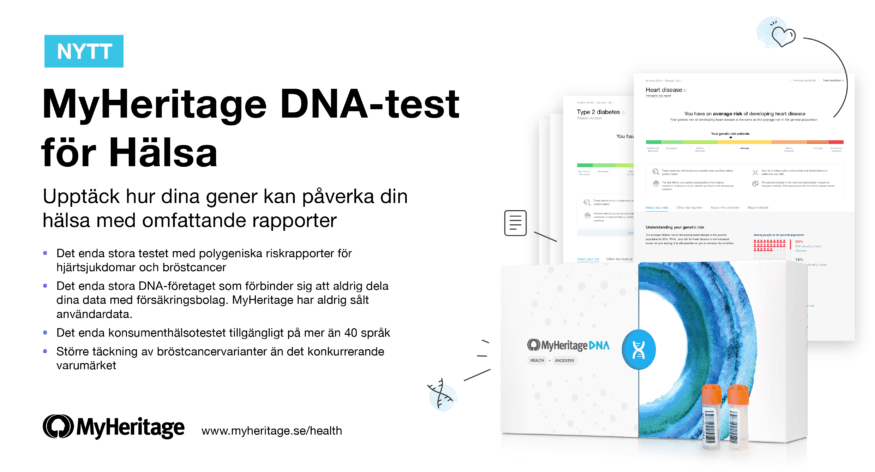 Vi introducerar MyHeritage DNA-test för Hälsa