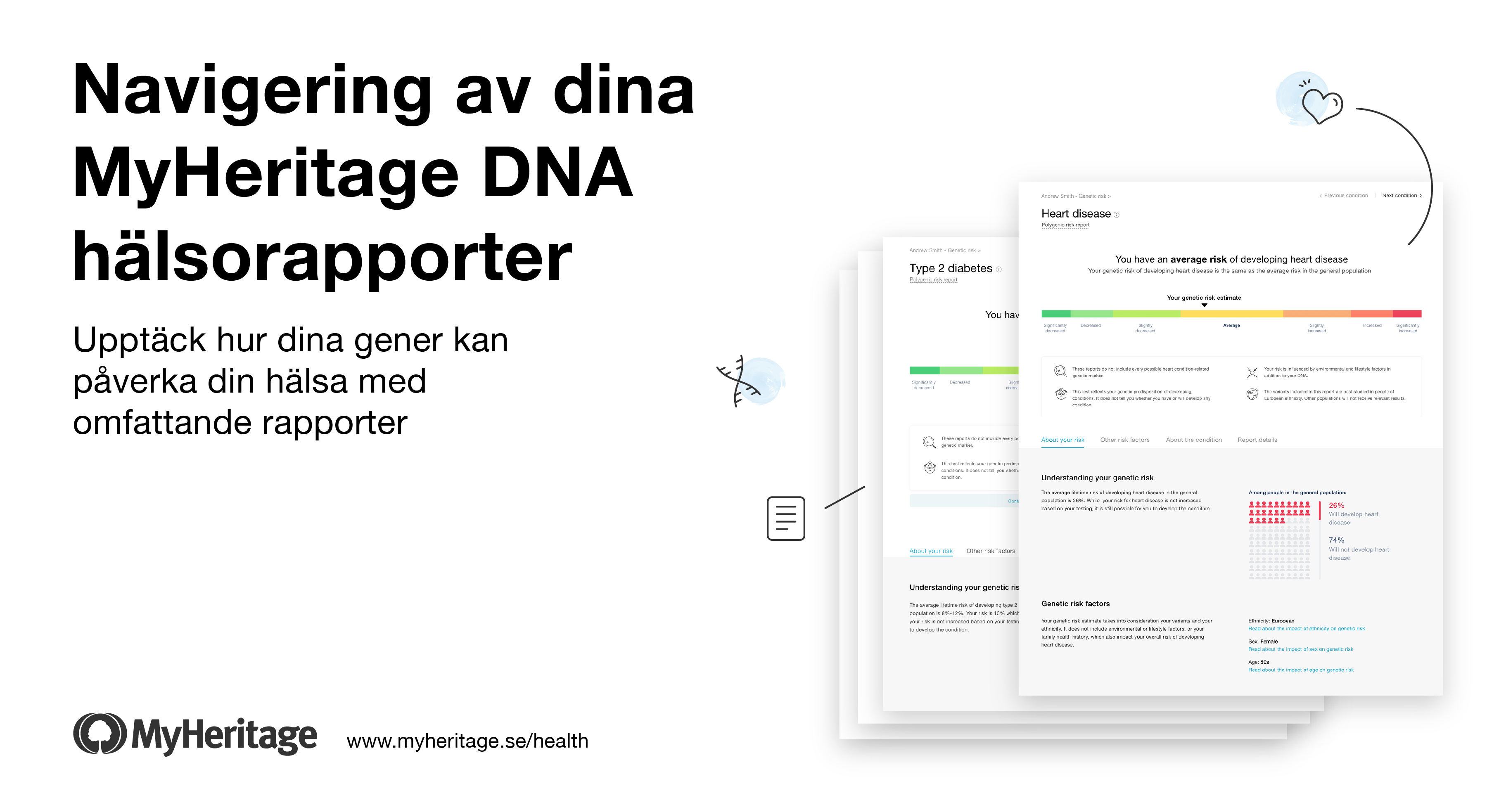 Navigering av dina MyHeritage DNA-hälsorapporter