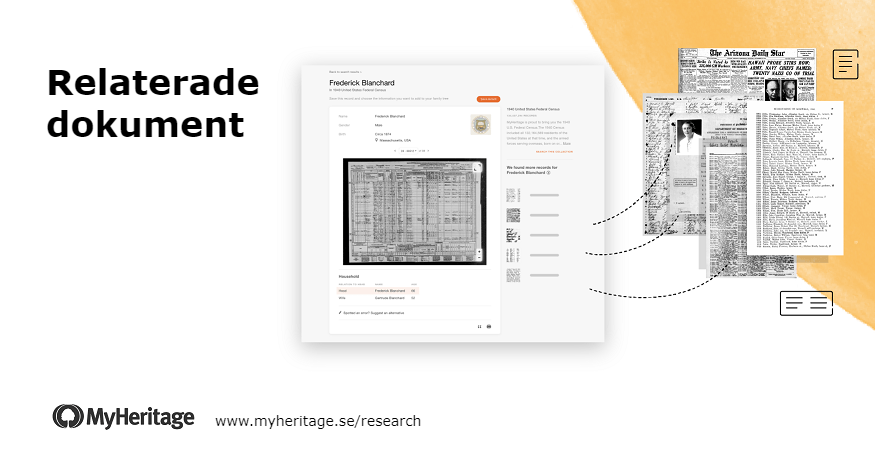Uppdatering för relaterade dokument på MyHeritage