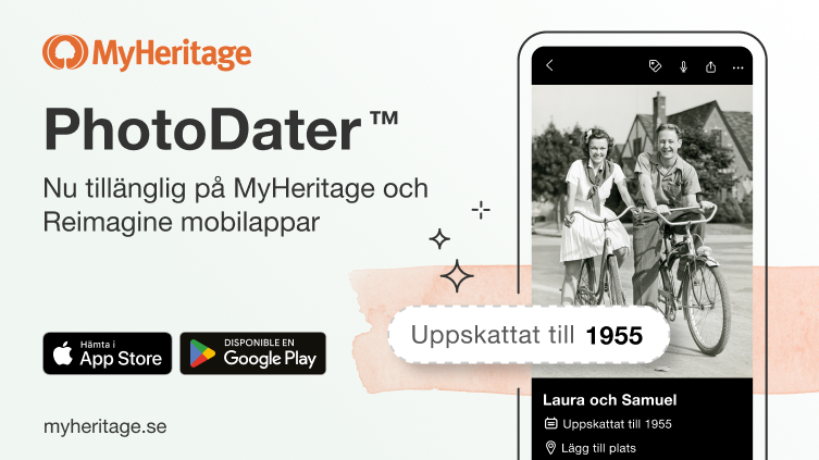 PhotoDater™ nu tillgänglig på MyHeritage och Reimagine mobilappar