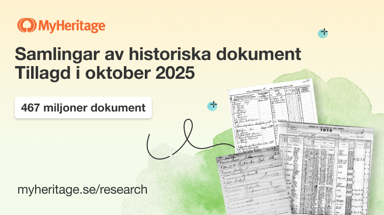 MyHeritage lägger till 467 miljoner historiska dokument i oktober 2025