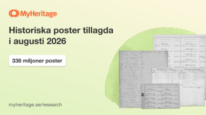 MyHeritage lägger till 338 miljoner historiska poster i augusti 2026