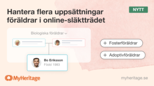 Nyhet: Hantera flera uppsättningar av föräldrar i släktträdet online