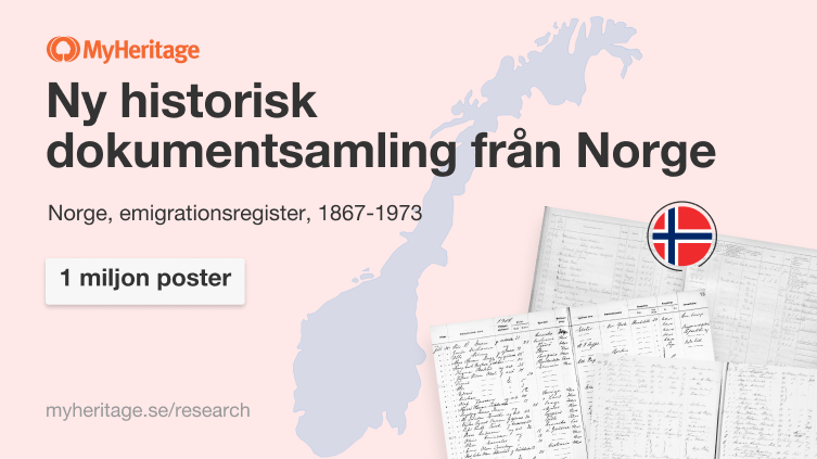 MyHeritage lägger till en miljon emigrationsregister från Norge