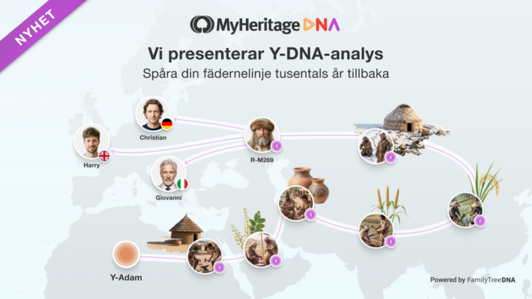 Nytt på MyHeritage: Spåra din fädernelinje tusentals år tillbaka med Y-DNA
