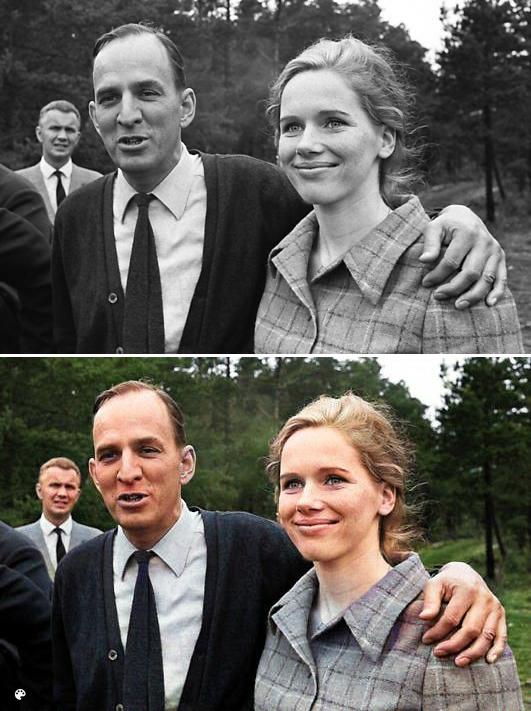 Här med skådespelerskan och regissören Liv Ullman som Bergman levde ihop med 1965–1970. Han fick en dotter med henne, författaren Linn Ullmann