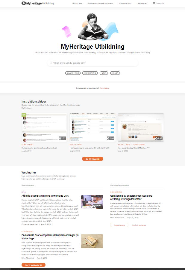 MyHeritage Utbildning