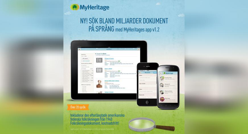 Nyhet! Forskning på sprang med MyHeritages nyligen uppdaterade mobilapp