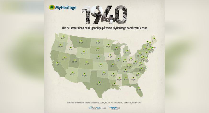 Alla bilder på USA:s folkräkning från 1940 finns nu tillgängliga på MyHeritage