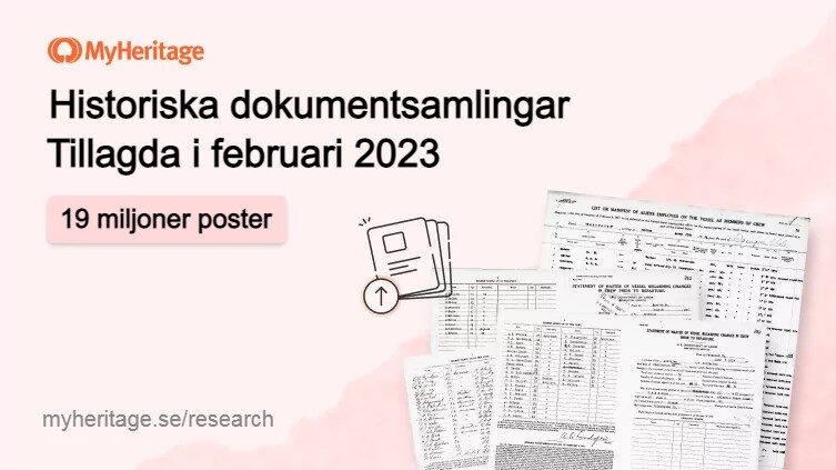 MyHeritage lägger till 19 miljoner poster i februari 2023