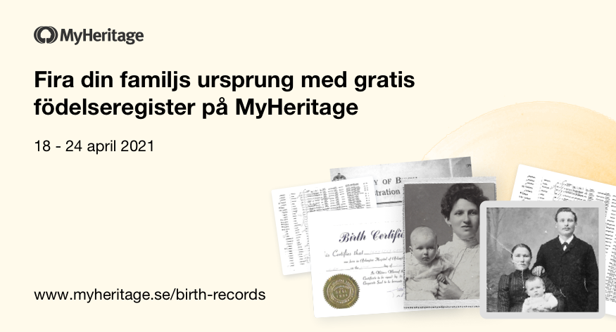 Fira våren med gratis födelseregister på MyHeritage