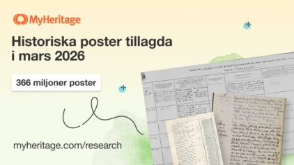 MyHeritage lägger till 366 miljoner poster i mars 2026