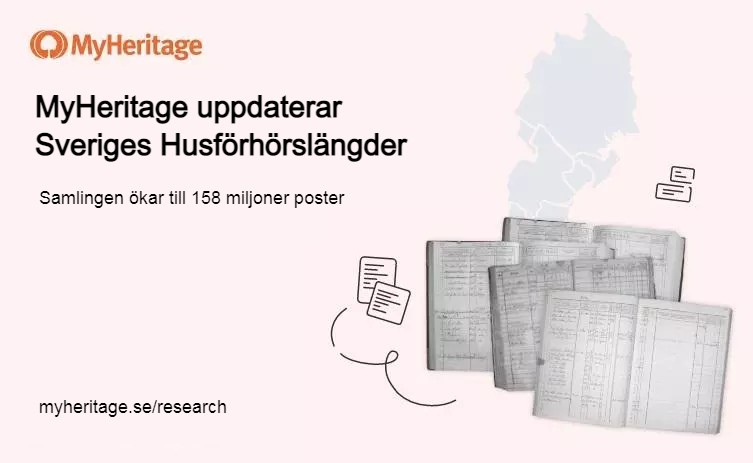 MyHeritage uppdaterar Sveriges Husförhörslängder