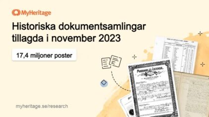 MyHeritage lägger till 17,4 miljoner historiska poster i november 2023