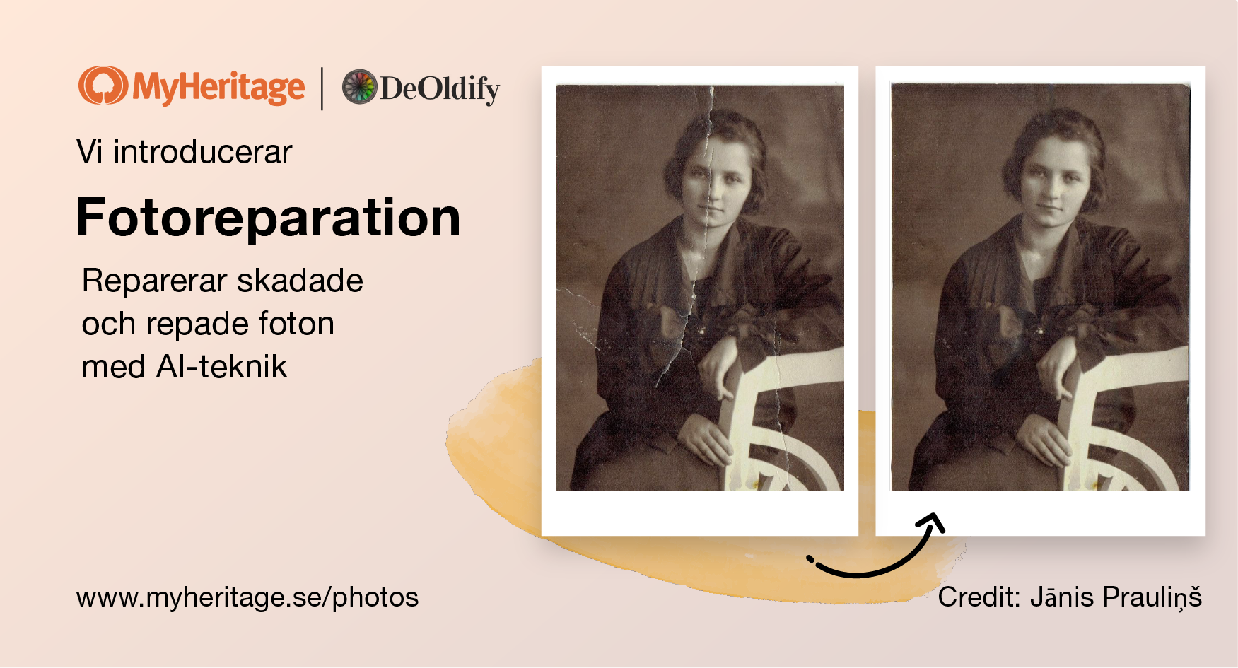 Vi introducerar Fotoreparation: en ny funktion som magiskt fixar repade och skadade foton